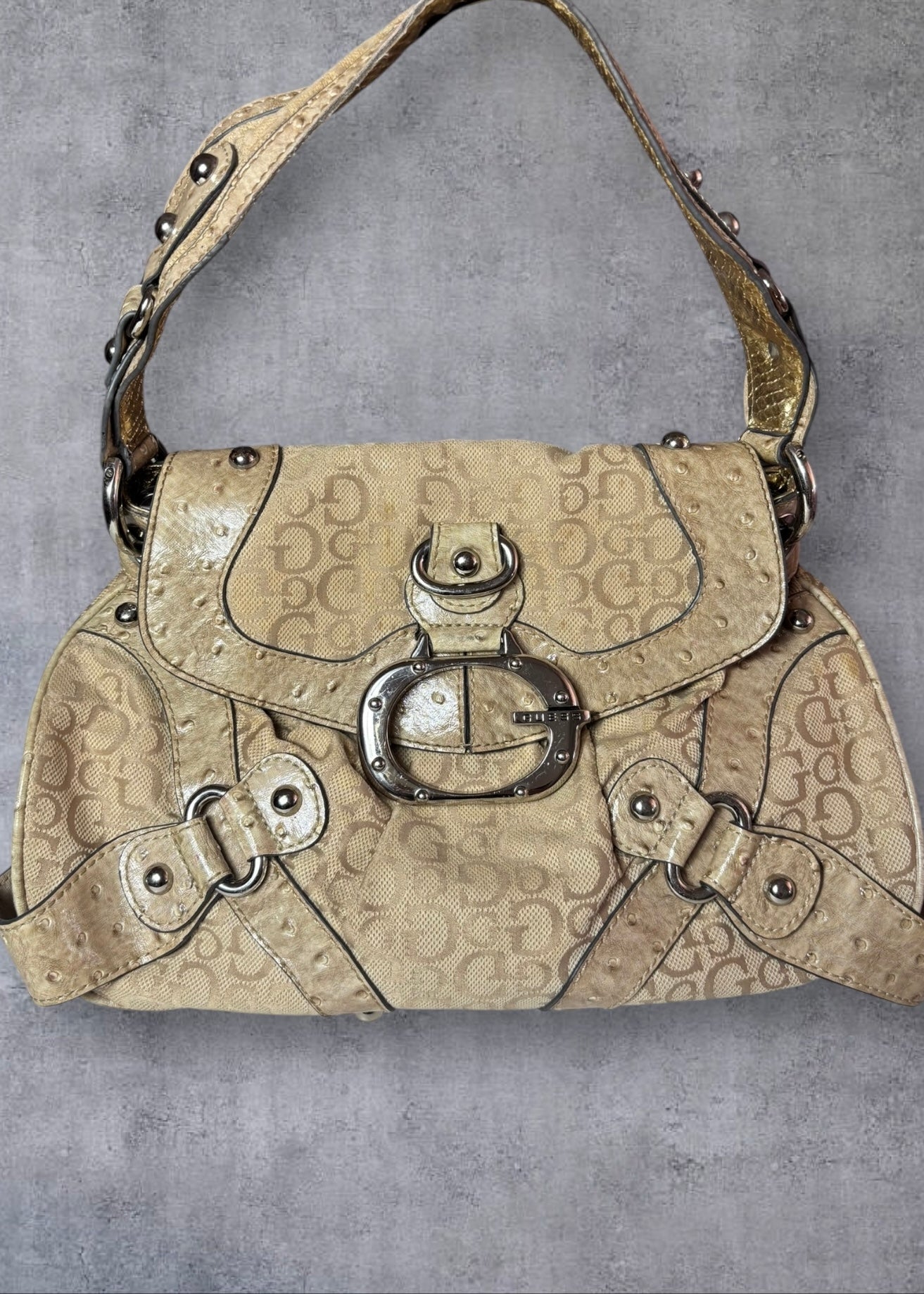 Vintage Guess Monogram Shoulder Bag