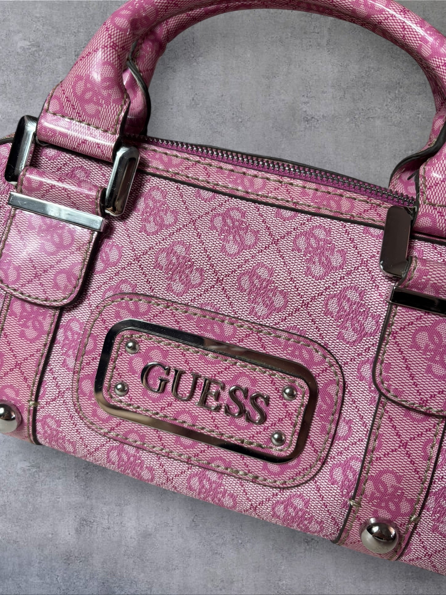 Guess Pink Monogram Shoulder Bag — Y2K Edition