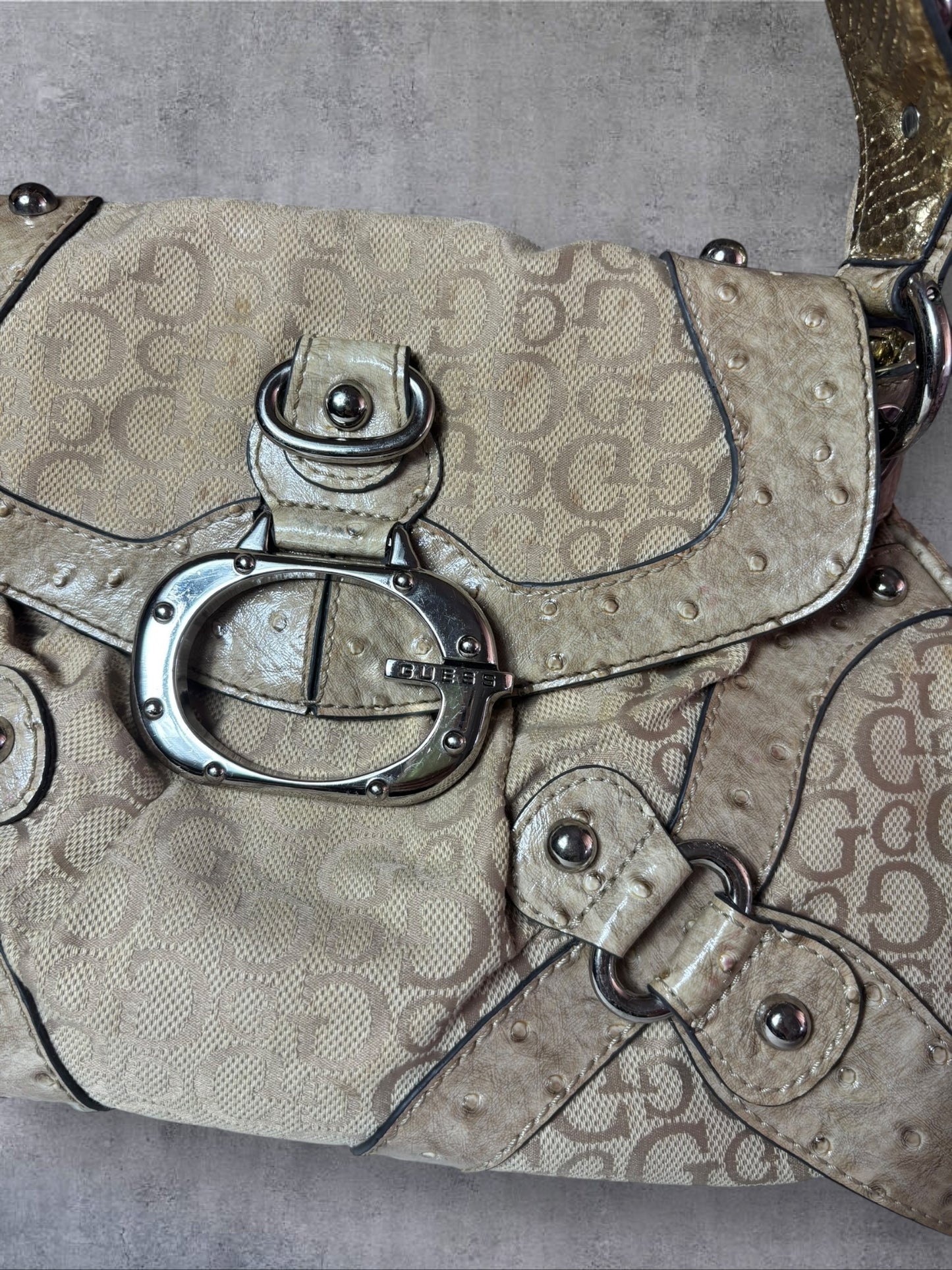 Vintage Guess Monogram Shoulder Bag