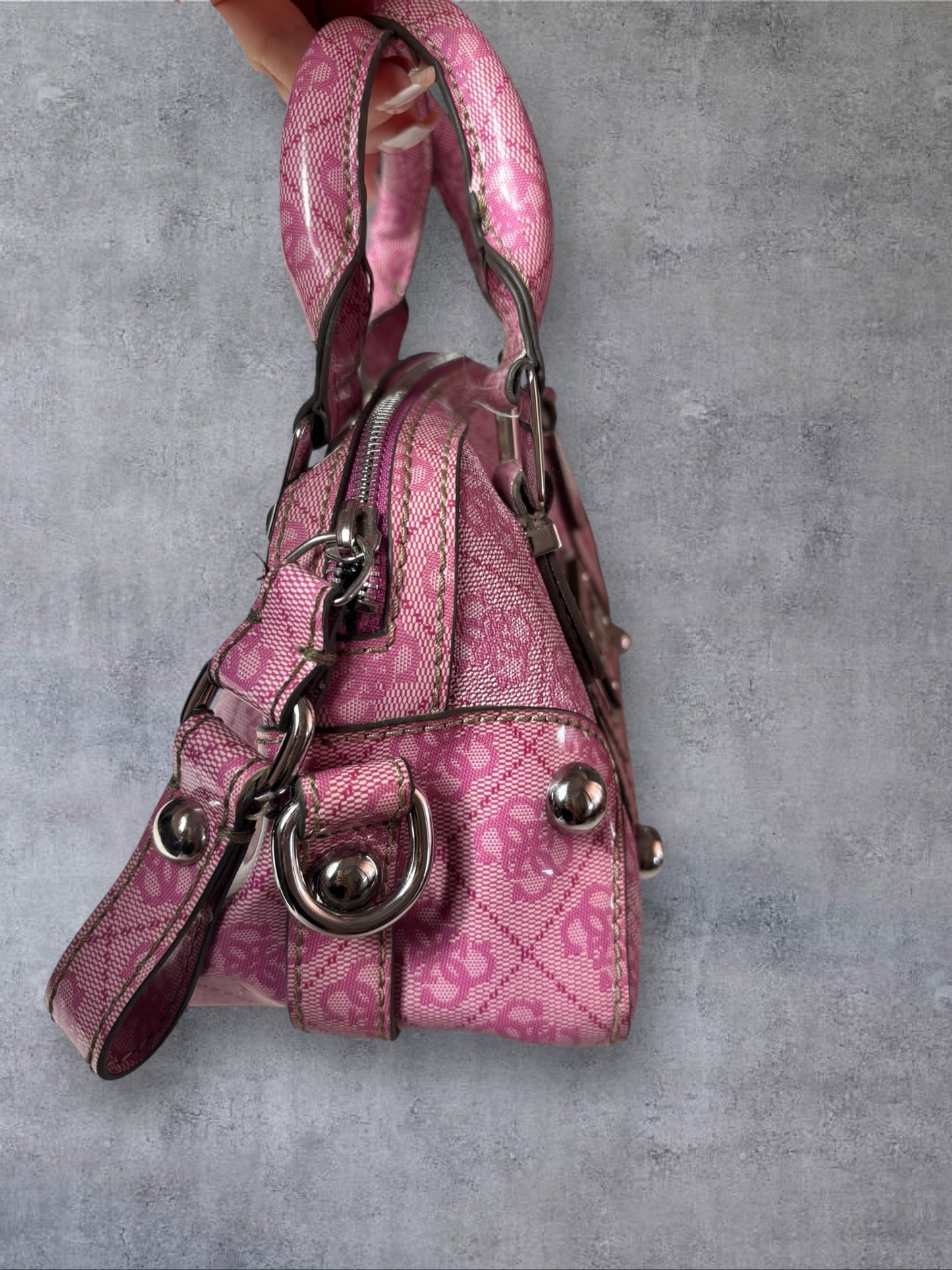 Guess Pink Monogram Shoulder Bag — Y2K Edition