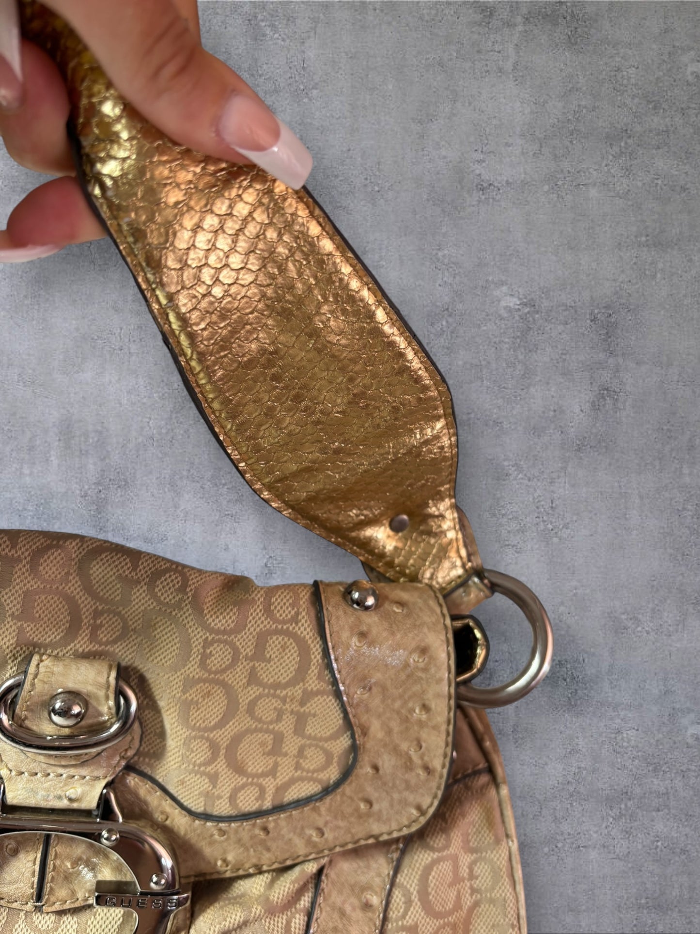 Vintage Guess Monogram Shoulder Bag