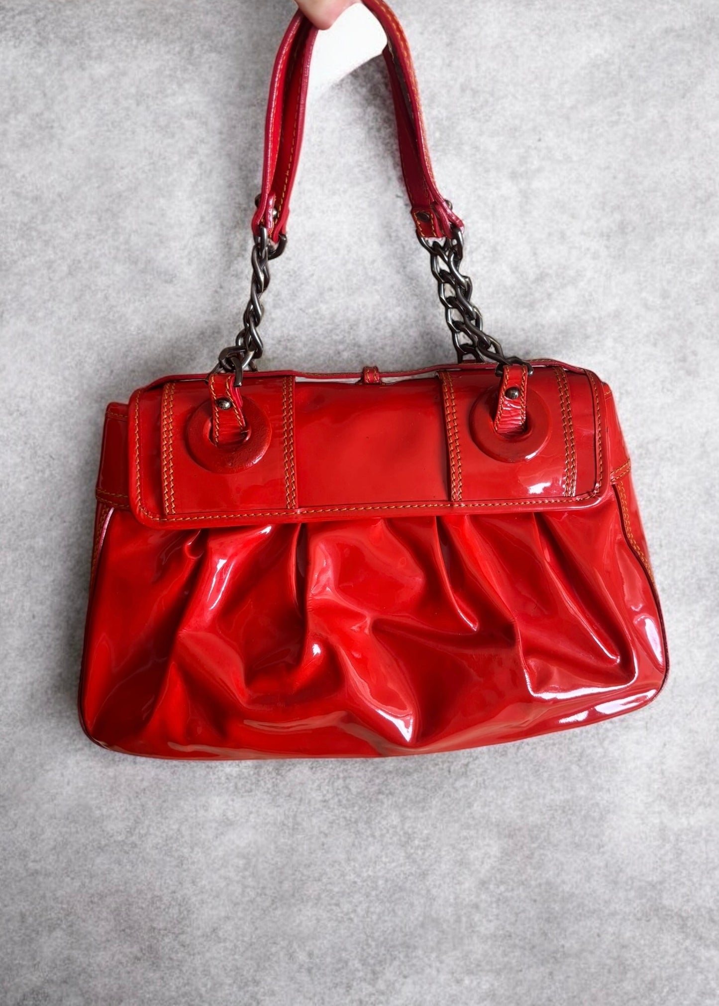 Fendi B Bag Glossy Red Vintage Icon
