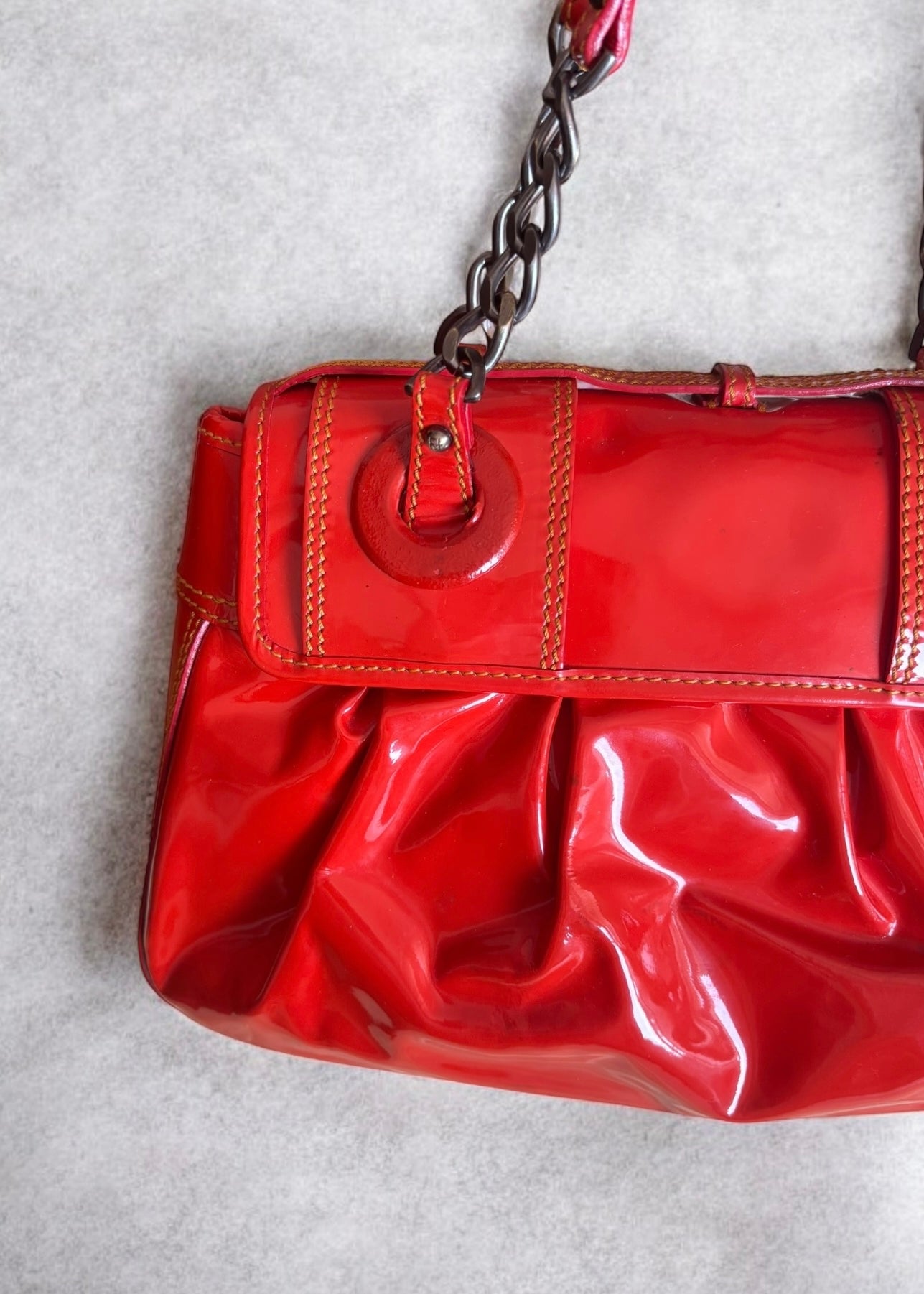 Fendi B Bag Glossy Red Vintage Icon