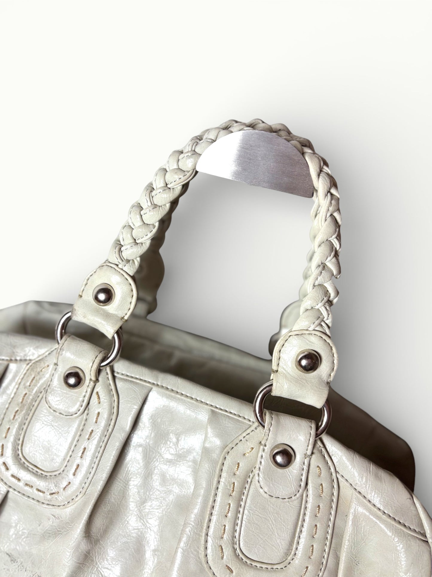 Guess White Studded Shoulder Bag
