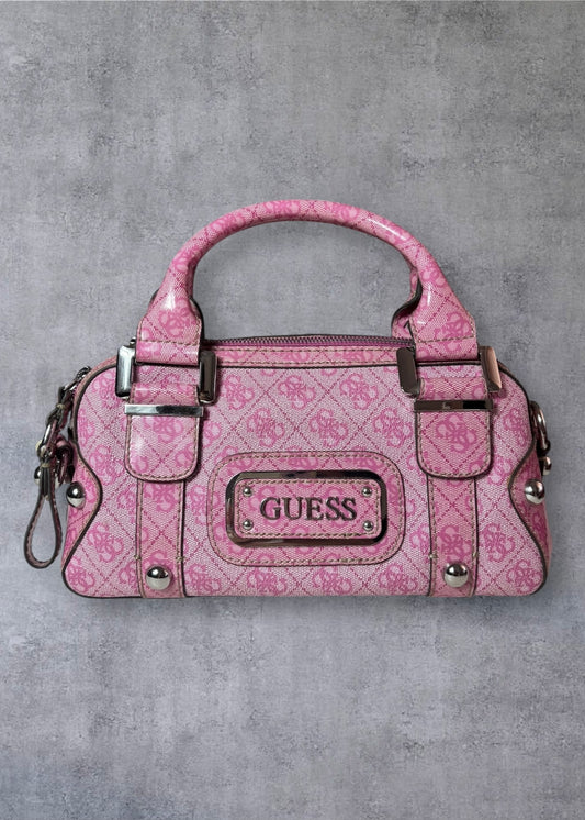 Guess Pink Monogram Shoulder Bag — Y2K Edition