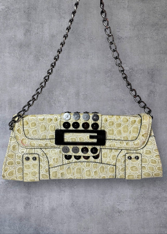 Guess Studded Croc-Effect Chain Bag — Vintage Glam