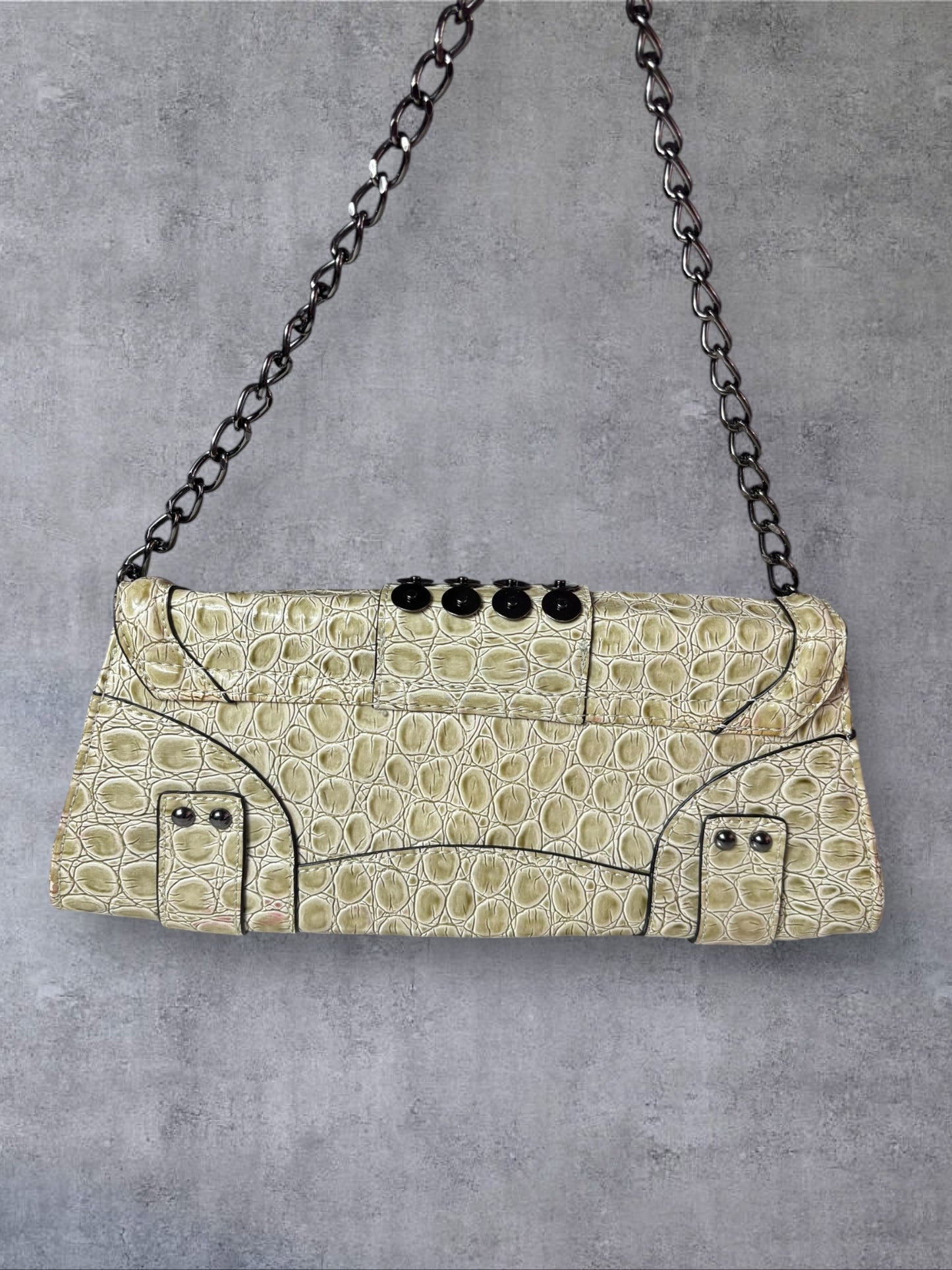 Guess Studded Croc-Effect Chain Bag — Vintage Glam
