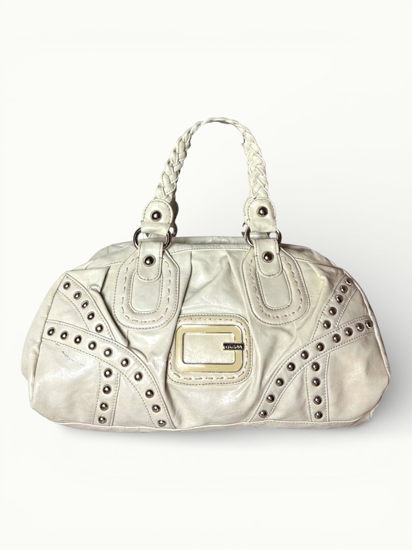 Guess White Studded Shoulder Bag