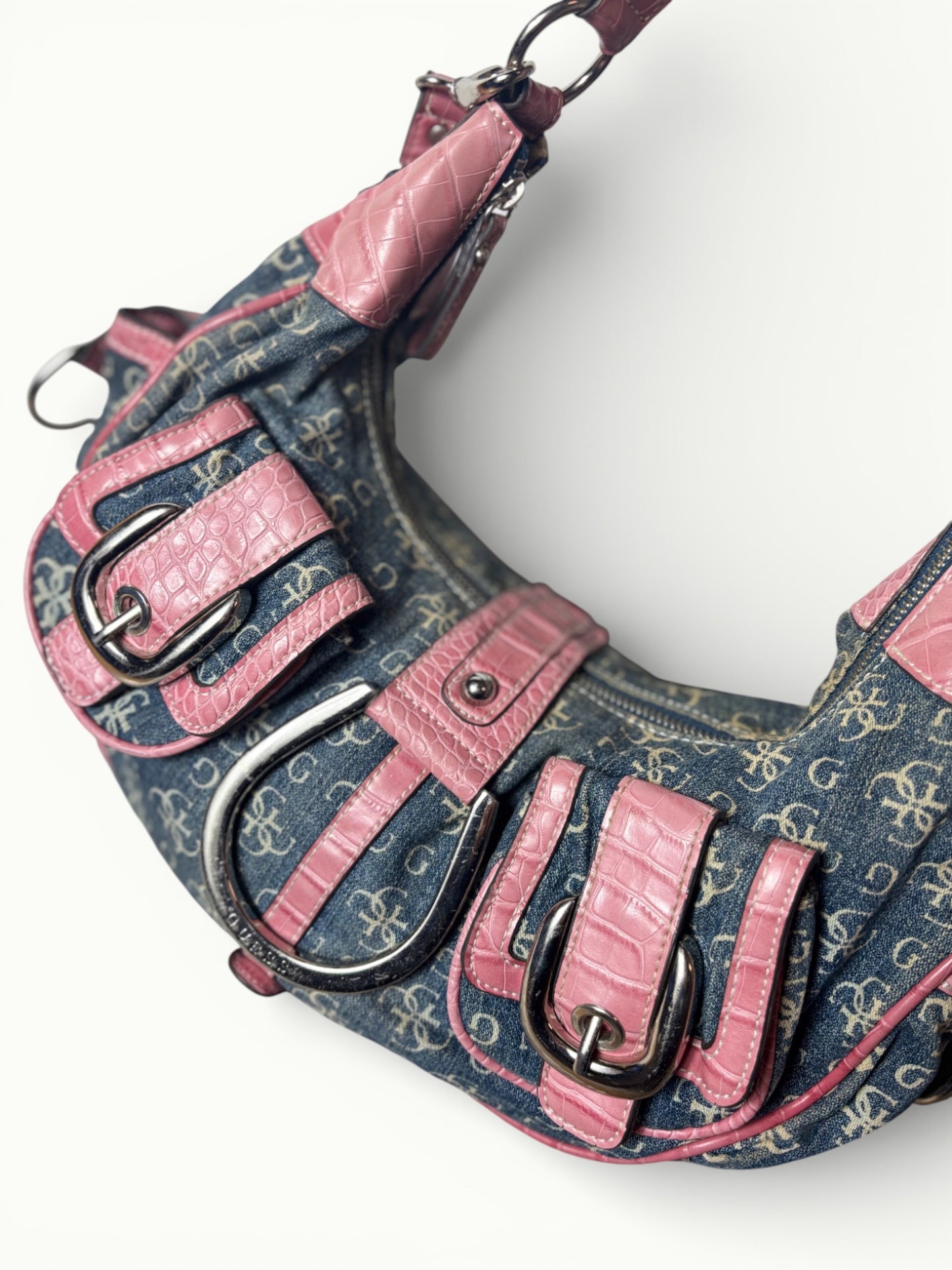 Pink Denim Bag Guess Baddie Y2K Vintage Retro