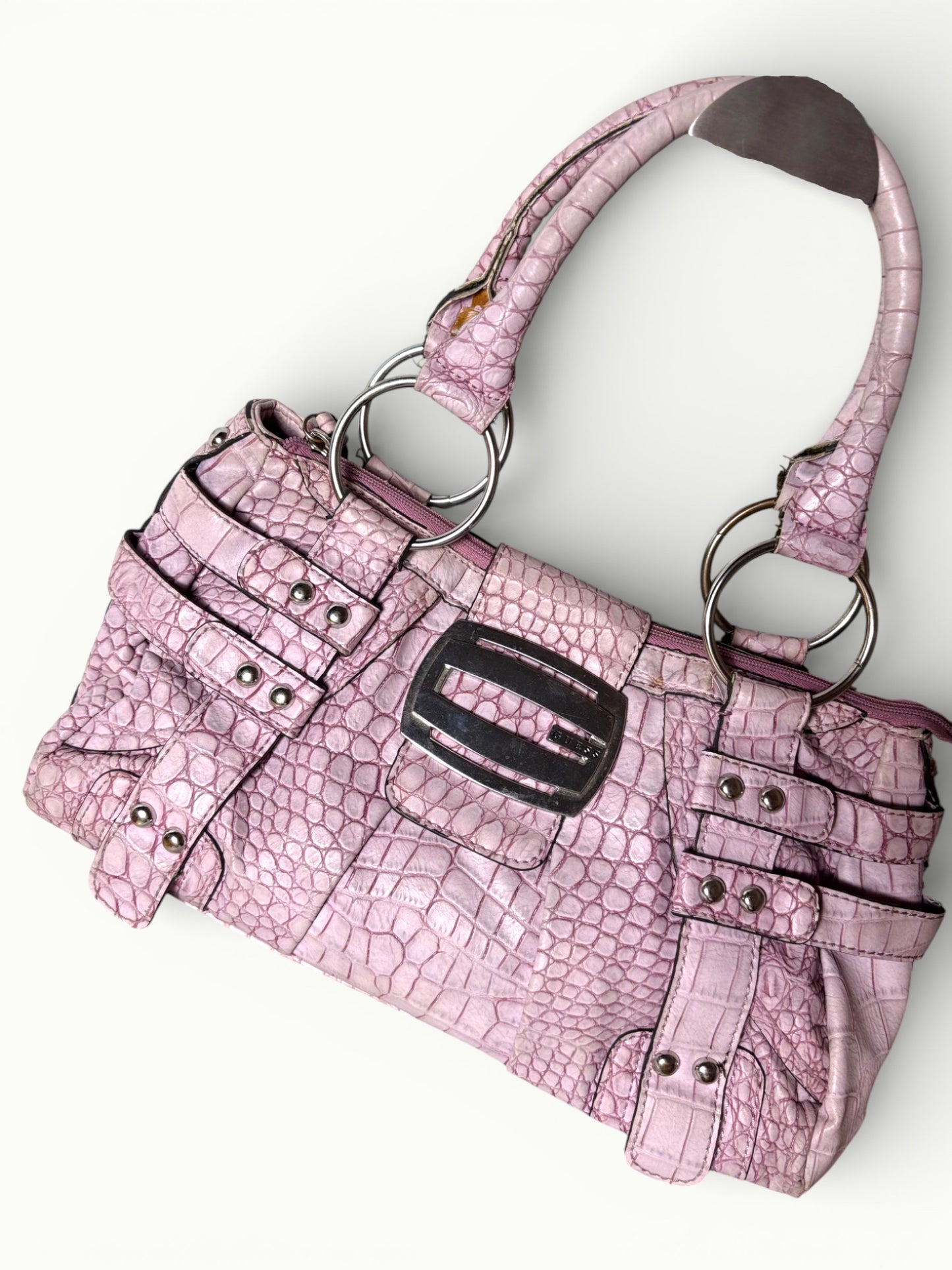 Guess Pink Croc Handbag Vintage Y2K