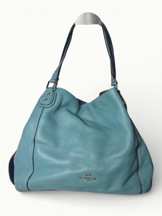 Coach Edie Bag Blue Classy Leather