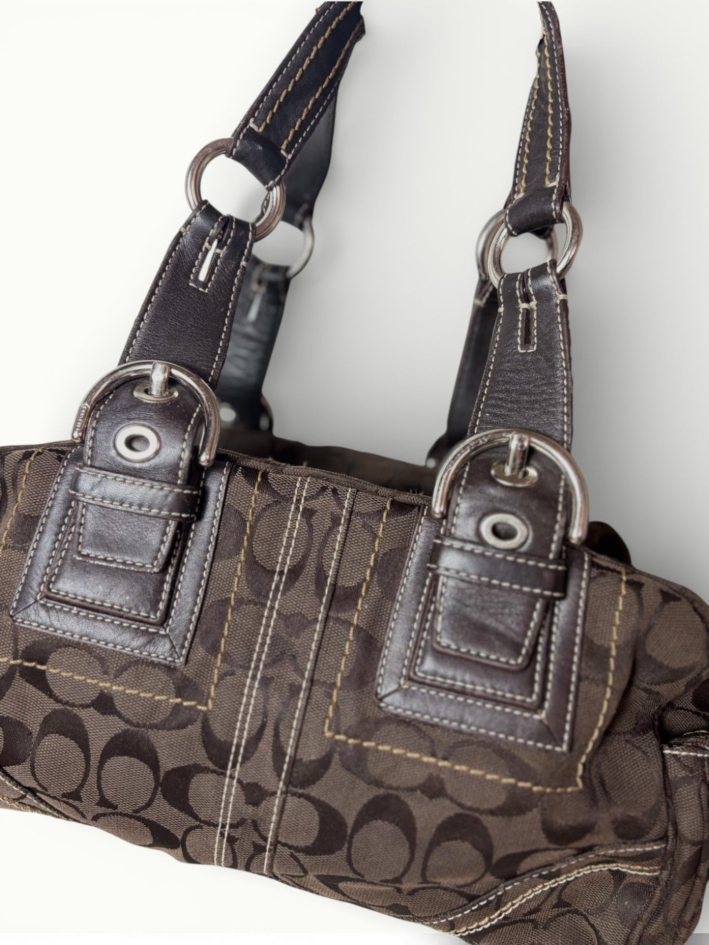 Coach Signature Canvas Shoulder Brown