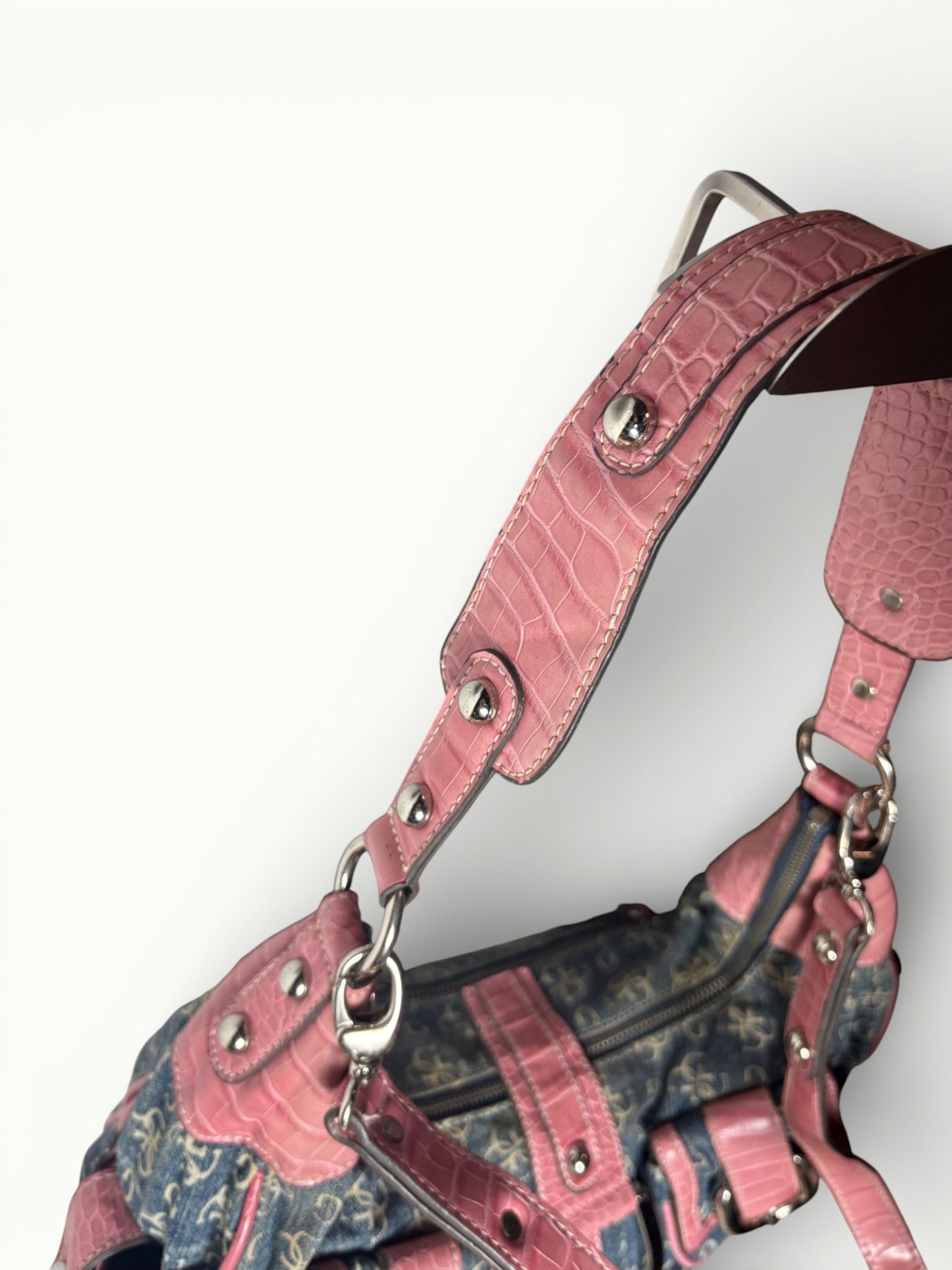 Pink Denim Bag Guess Baddie Y2K Vintage Retro