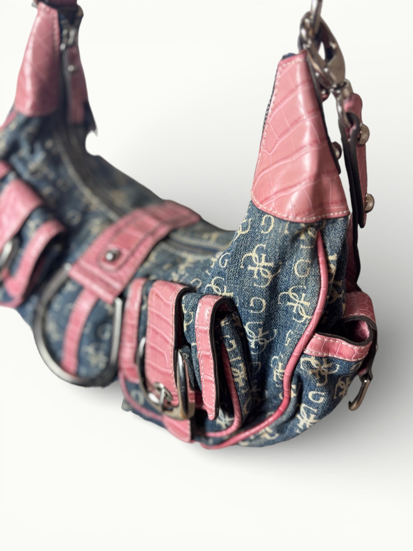 Pink Denim Bag Guess Baddie Y2K Vintage Retro