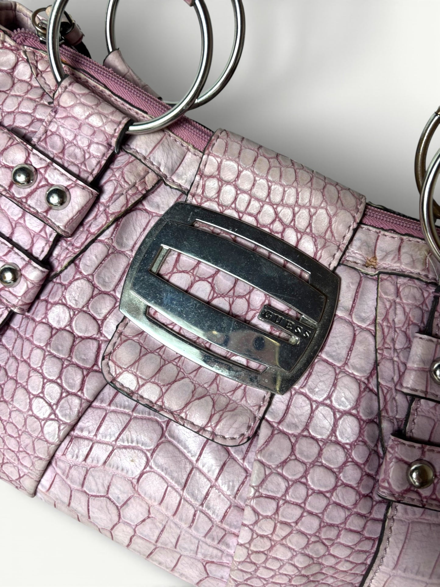 Guess Pink Croc Handbag Vintage Y2K