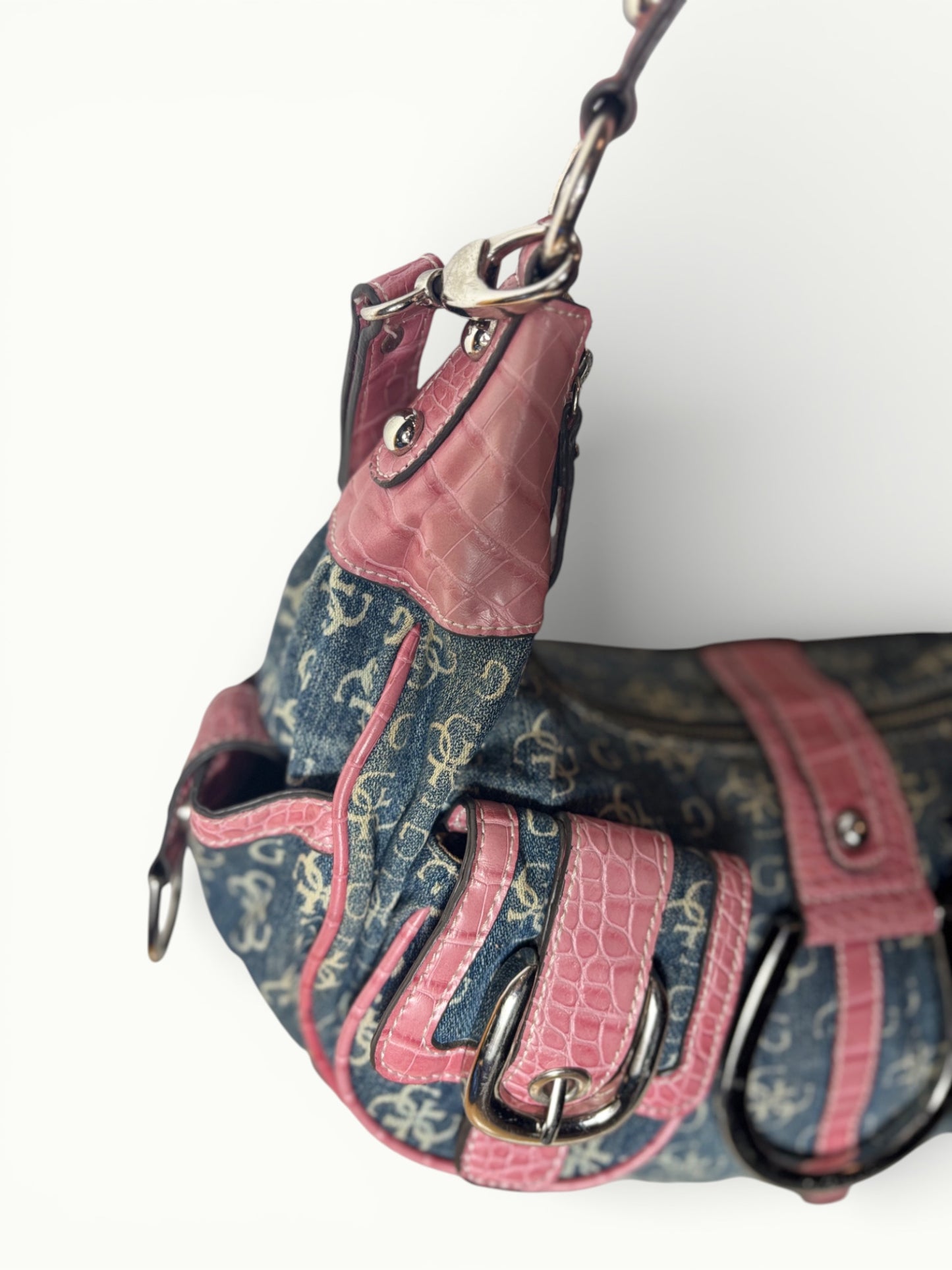 Pink Denim Bag Guess Baddie Y2K Vintage Retro